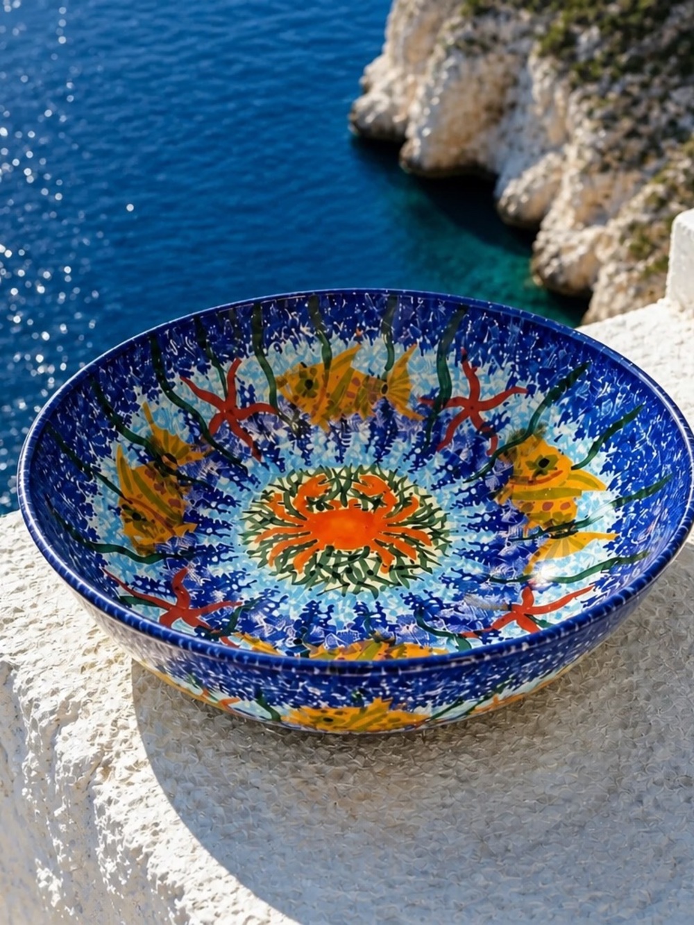 Round Bowl Crab Signed Zavo KERAMIKOS Athens Greece Art Pottery